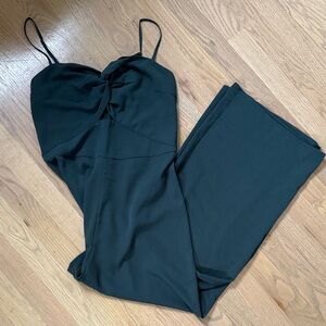 Abercrombie & Fitch Dark Green Jumpsuit with Knot Detail